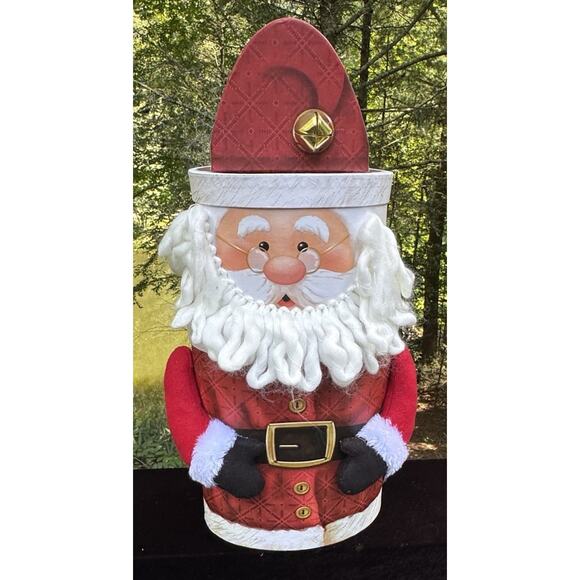 Christmas Santa 3 Piece With 3 Compartments Gift Box Collectible Collapsable - Picture 1 of 12